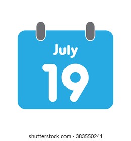 calendar icon flat July 19