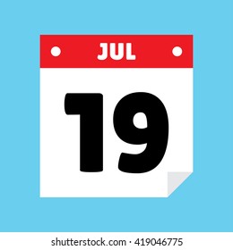 calendar icon flat July 19