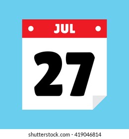calendar icon flat July 27