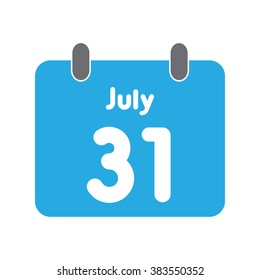 Calendar Icon Flat July 31