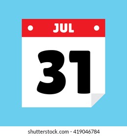 Calendar Icon Flat July 31