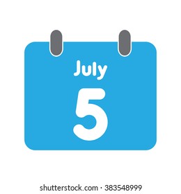 calendar icon flat July 5