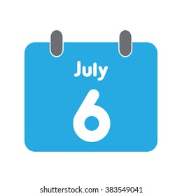 calendar icon flat July 6