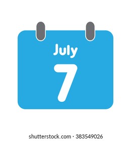 calendar icon flat July 7