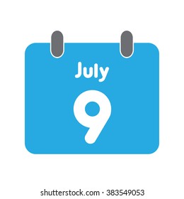 calendar icon flat July 9
