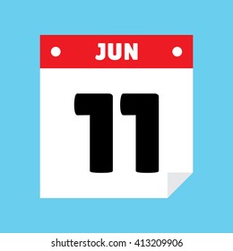 calendar icon flat Jun 11