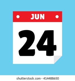 calendar icon flat Jun 24