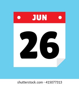 calendar icon flat Jun 26