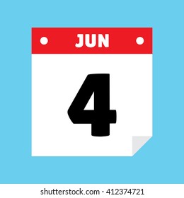calendar icon flat Jun 4