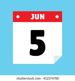 calendar icon flat Jun 5