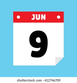 calendar icon flat Jun 9