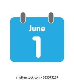 calendar icon flat June 1