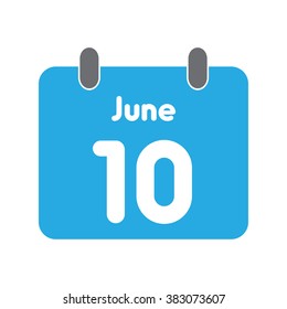 calendar icon flat June 10