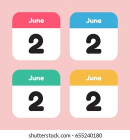 calendar icon flat. June 2