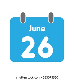 calendar icon flat June 26