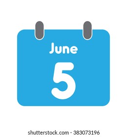 calendar icon flat June 5