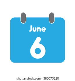 calendar icon flat June 6