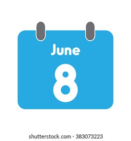 calendar icon flat June 8