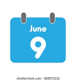 calendar icon flat June 9