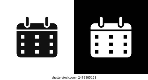 Symbol für Kalender, flache Linie, Symbolsatz.