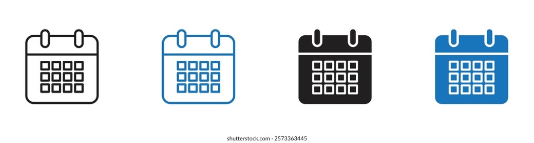 Calendar icon Flat line symbol