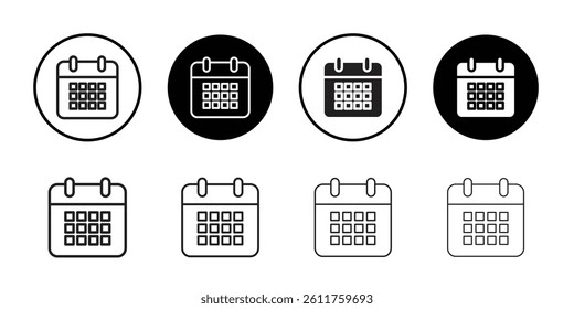 Calendar icon Flat line symbol