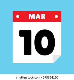 calendar icon flat March 10