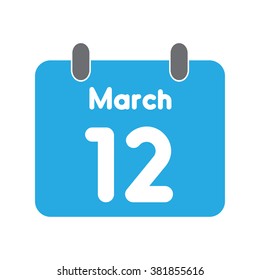 calendar icon flat March 12