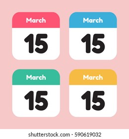 calendar icon flat. March 15