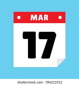 calendar icon flat March 17