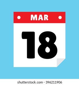 calendar icon flat March 18