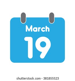 calendar icon flat March 19