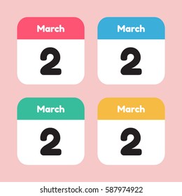 calendar icon flat. March 2