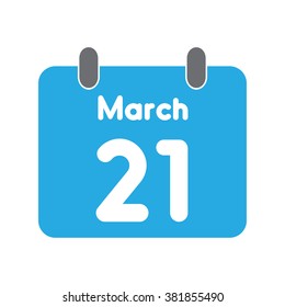 calendar icon flat March 21