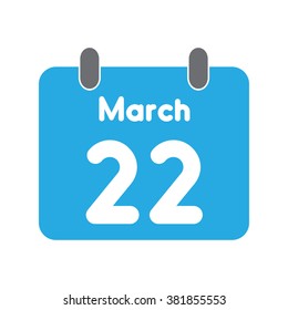 calendar icon flat March 22