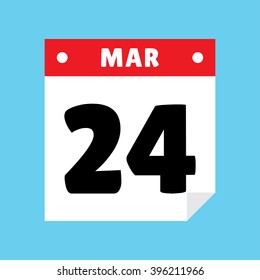 calendar icon flat March 24