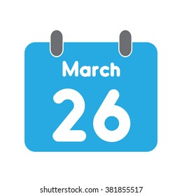 calendar icon flat March 26