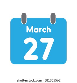 calendar icon flat March 27