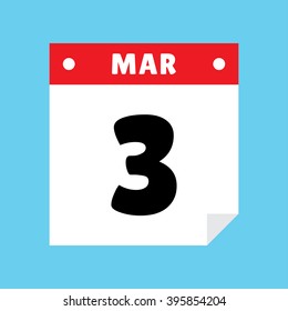 calendar icon flat March 3