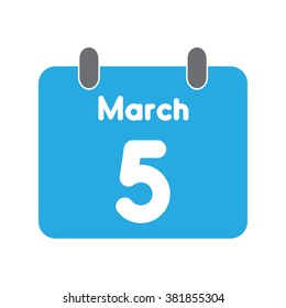 calendar icon flat March 5