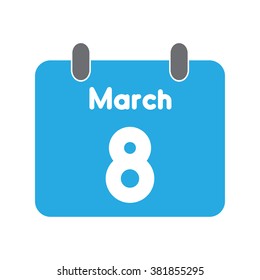 calendar icon flat March 8