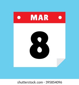 calendar icon flat March 8