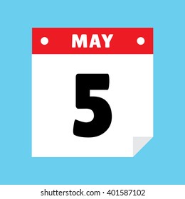 calendar icon flat May 5