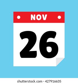 calendar icon flat November 26