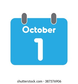 calendar icon flat October 1