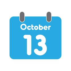 Calendar Icon Flat October 13
