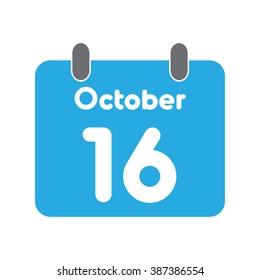 calendar icon flat October 16