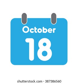 calendar icon flat October 18