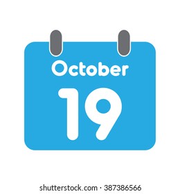 calendar icon flat October 19