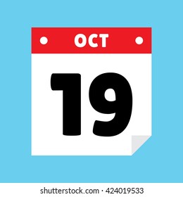 calendar icon flat October 19